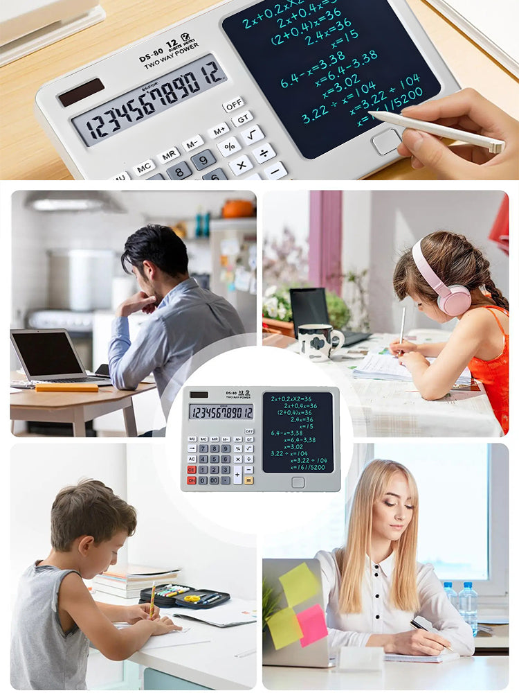 ✨ ✨Asztali számológép írótáblával, multifunkcionális jegyzettömb irodai használatra számvitelben és pénzügyekben, okosszámítógép