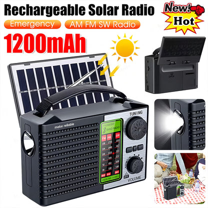 💥🏕️Multifunkcionális hordozható rádió, AM rádió, Bluetooth merevlemez, többzónás hangzás