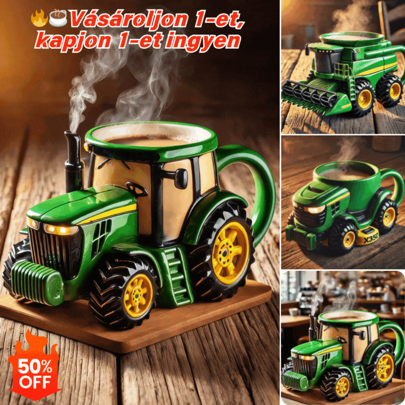 🔥【Vásároljon 1-et, kap 1-et ingyen】☕Retro kávéscsésze mezőgazdasági traktor formájában