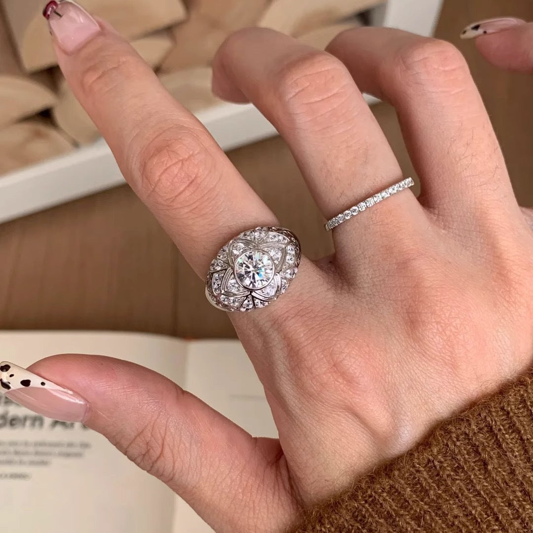 🔮💍【Vásárolj egyet, kapsz egyet ingyen】Kézzel készített sterling ezüst gyűrű tömör tégla mintával, szerencsét hozó, állítható mérettel.