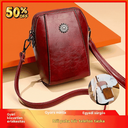 🔥👜【Időben korlátozott promóció -50%】💖Új mini multifunkcionális divatos valódi bőr válltáska 2025