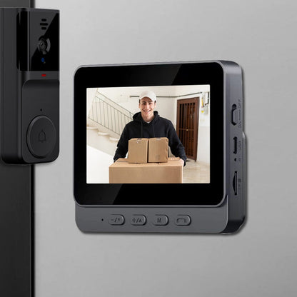 🔥Vezeték nélküli kapucsengő kamera: 1080P, 170°-os látószög, 4,3 hüvelykes képernyő, IPX65 kültéri vízállóság, éjjellátó