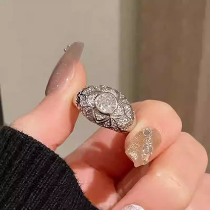 🔮💍【Vásárolj egyet, kapsz egyet ingyen】Kézzel készített sterling ezüst gyűrű tömör tégla mintával, szerencsét hozó, állítható mérettel.