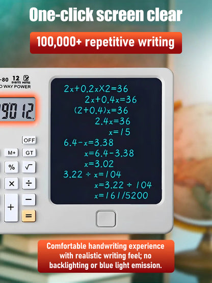 ✨ ✨Asztali számológép írótáblával, multifunkcionális jegyzettömb irodai használatra számvitelben és pénzügyekben, okosszámítógép